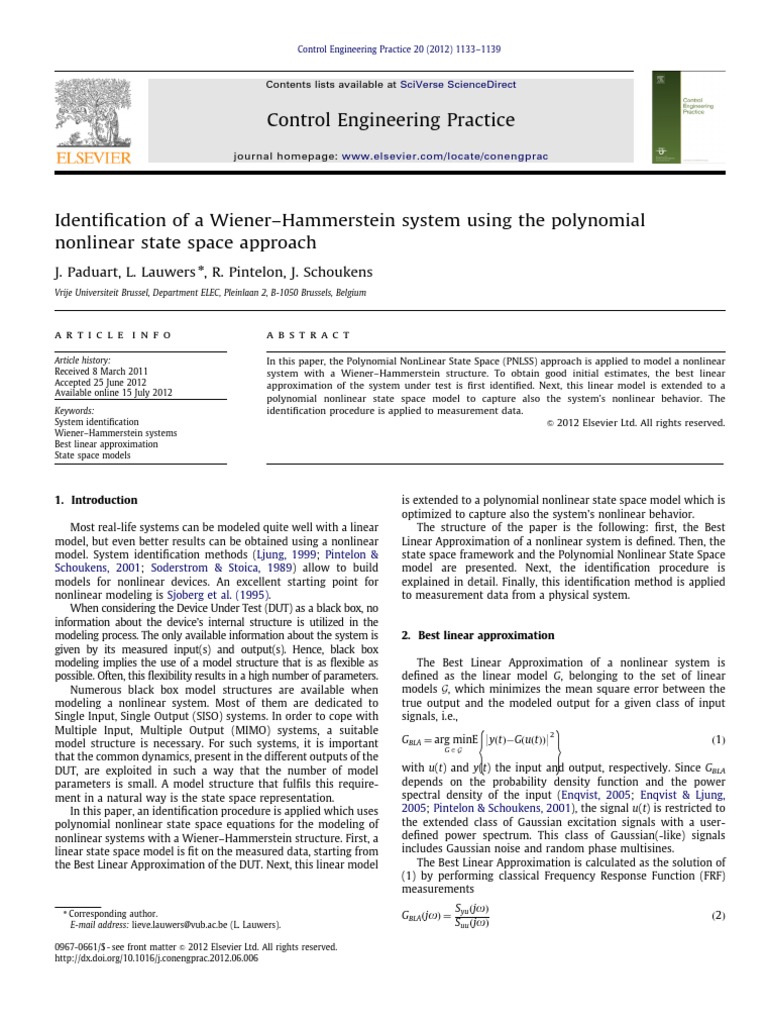 Wiener Hammerstein Polynomial System Matrix