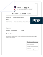 Hcit End of Cluster Test Databasae Practical