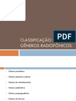 Aula 2 - Classificação Dos Gêneros e Formatos Radiofônicos
