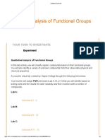 Qualitative Analysis of Functional Groups Assignment - SCH4U h5, Chemistry, 12, University