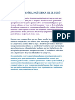 Discriminación Lingüística en El Perú