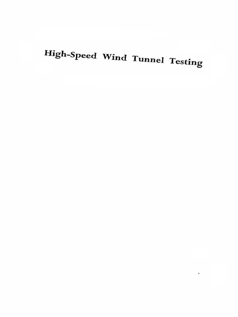 High Speed Wind Tunnel Testing Alan Pope | PDF | Shock Wave | Mach Number