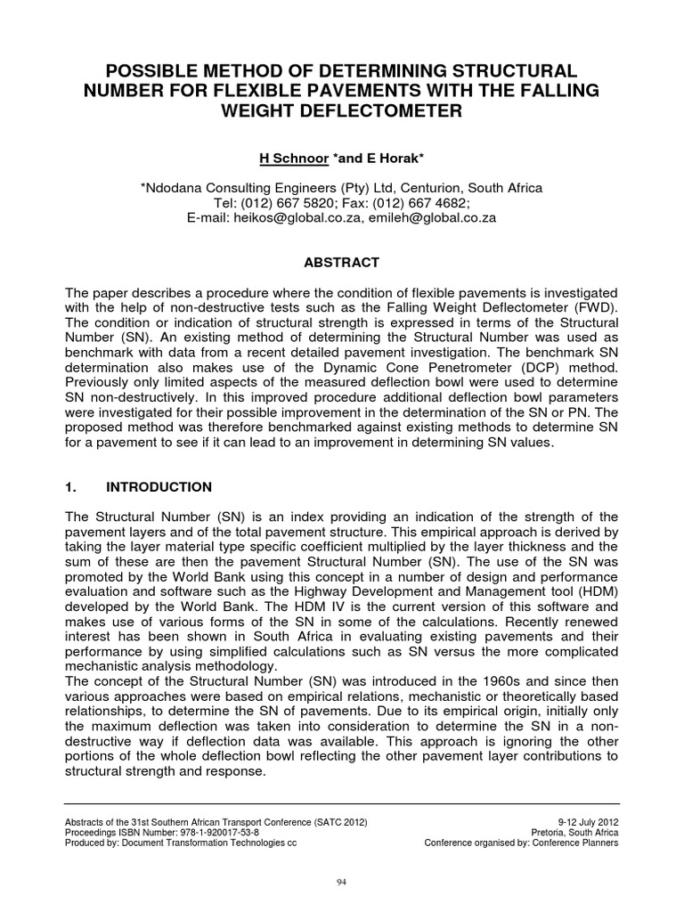 Determining the Structural Number of Flexible Pavements Using ...