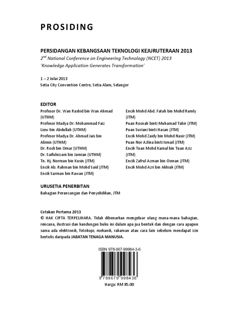 Prosiding Ncet Vol 1 No 2 2013