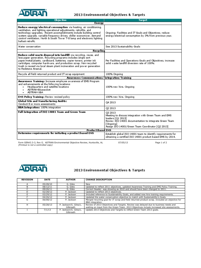 Environmental Goals Objectives | PDF | Recycling | Waste Management