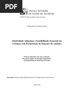 Seletividade Alimentar e Sensibilidade Sensorial em Crianças com Perturbação do Espectro do Autismo