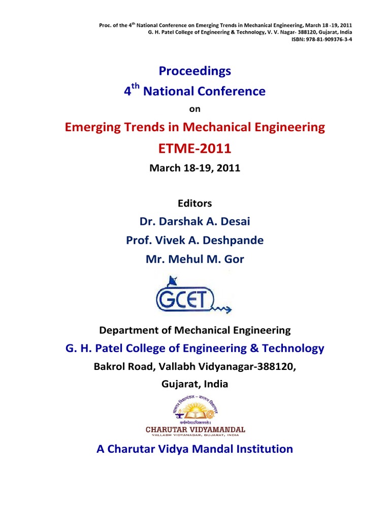 ETME 2011 e Proceeding Proc. of The 4th National Conference On