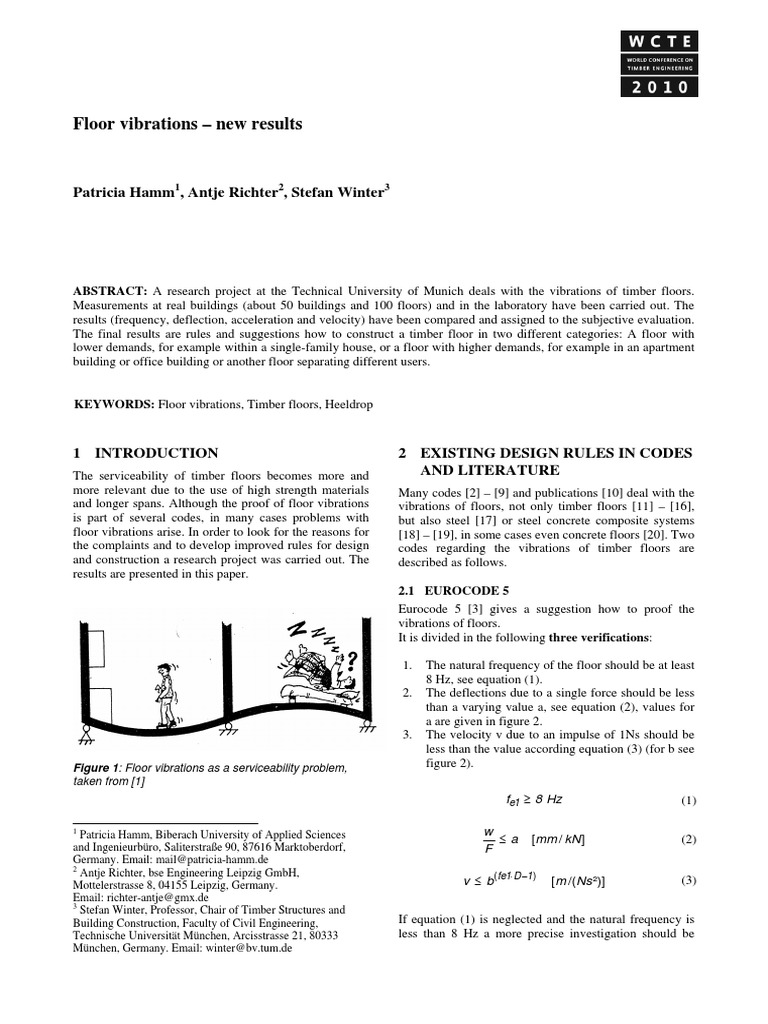 Timber Floor Vibration Analysis Results | PDF | Resonance | Frequency