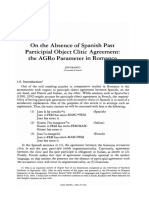 On the Absence OfSpanish Past Participial Object Clitic Agreement