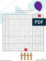 Letter Maze B Kindergarten PDF