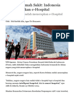 Asosiasi Rumah Sakit Indonesia Telat Terapkan E-Hospital