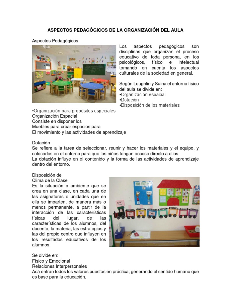Factores pedagógicos para organizar el aula de manera efectiva | PDF ...