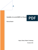 Suitability of Recycled HDPE For 3D Printing Filament