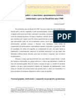 Gramsci - Cultura Nacional Popular e Nacionalismo