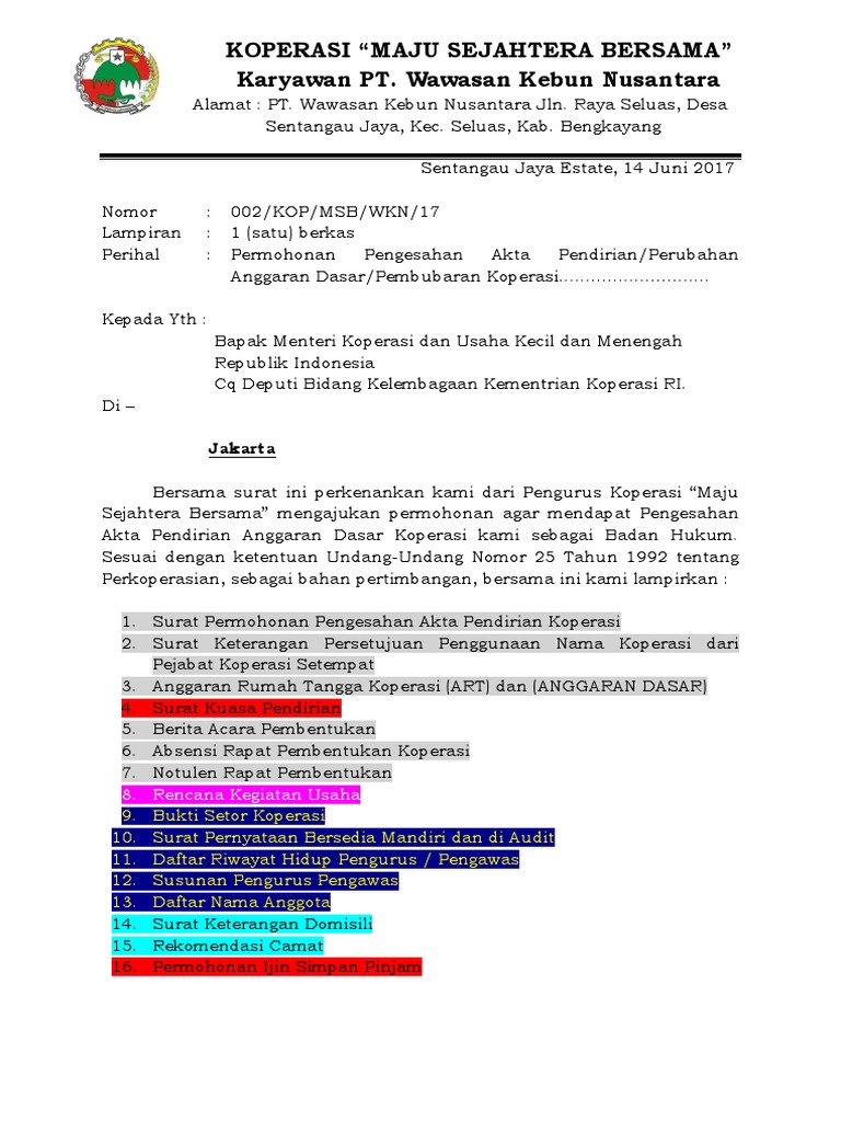 1 Surat Permohonan Untuk Kementerian