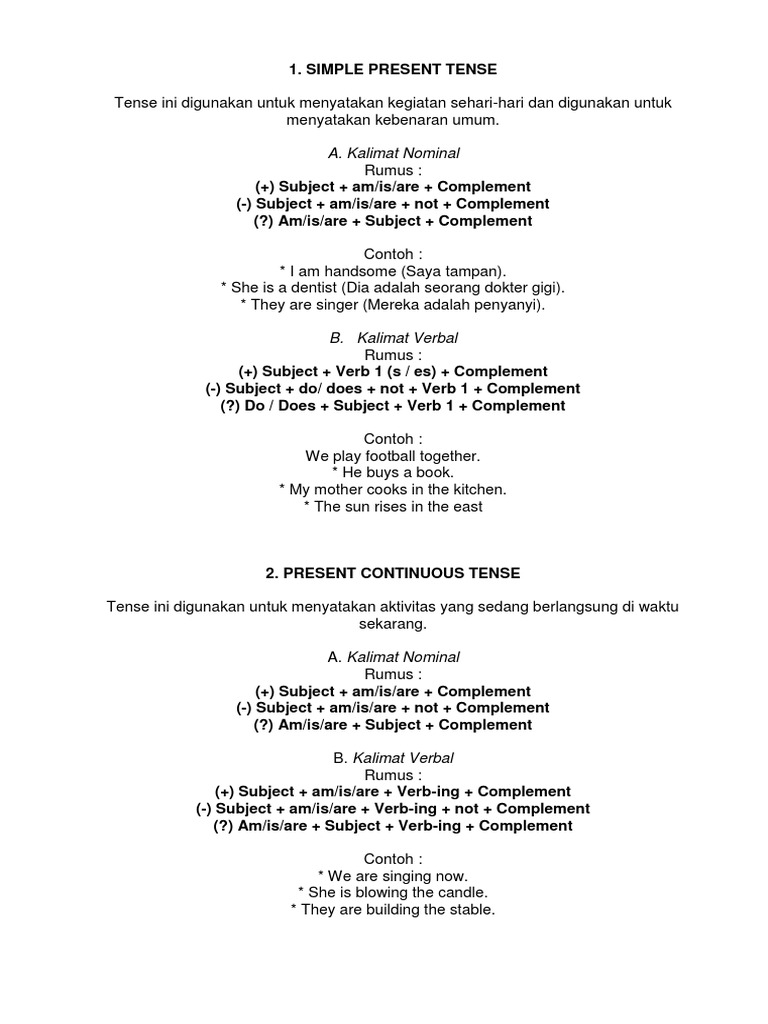 Contoh Past Future Tense Verbal Dan Nominal - Simak Gambar 