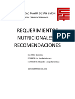 Requerimientos Nutricionales