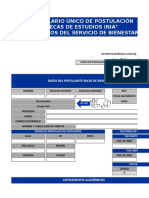 Formulario Único de Postulación Becas de Estudios Inia 2015