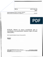 NTP 339.159-2001 (Suelos) Metodo de Ensayo Normalizado para La Auscultación Con Penetrómetro Dinámico Ligero de Punta Cónica (DPL)