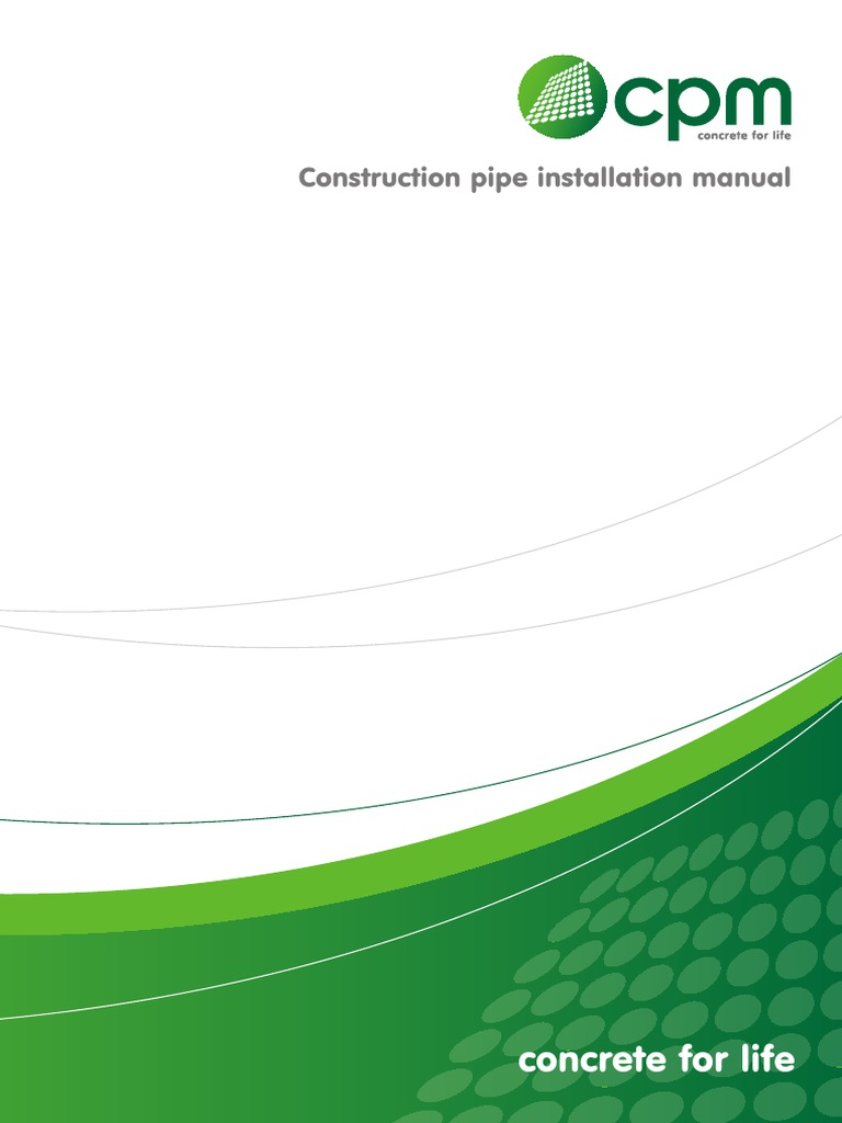 Concrete Pipe Installation GuideCPM PDF Trench Sanitary Sewer