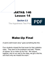 MATH& 146 Lesson 14: The Hypothesis Test Procedure