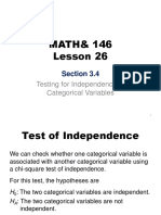 MATH& 146 Lesson 26: Testing For Independence of Categorical Variables