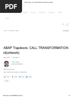 Abap Trapdoors_ Call Transformation Id(Ontwork) _ Sap Blogs