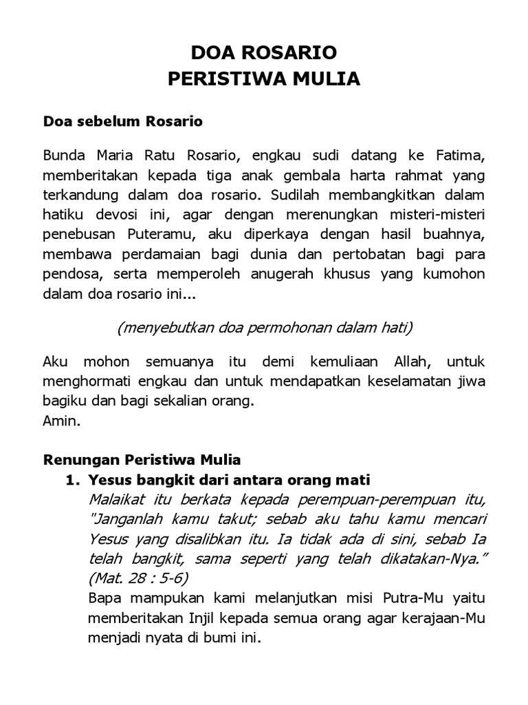 Rosario Peristiwa Mulia Pdf