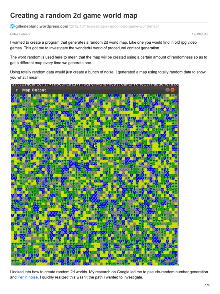Creating A Random 2d Game Worldnbspmap Map Randomness