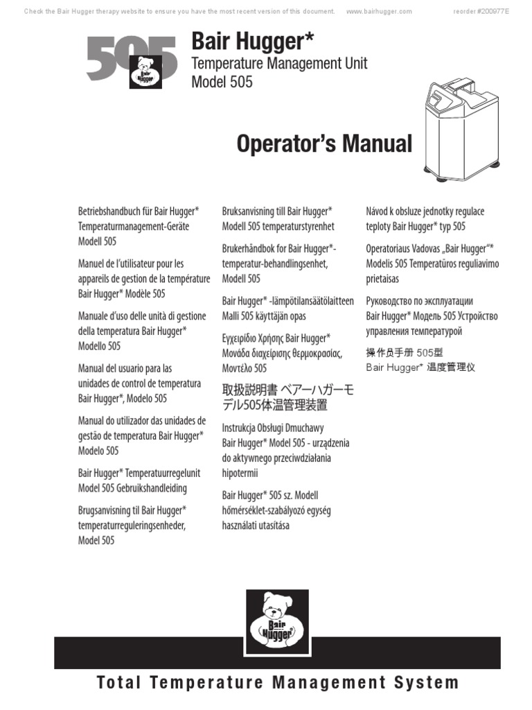 Bair Hugger 505 OMEnG PDF Medicine Nature