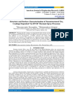 Structure and Surface Characterization of Nanostructured Tio2 Coatings Deposited Via HVOF Thermal Spray Processes