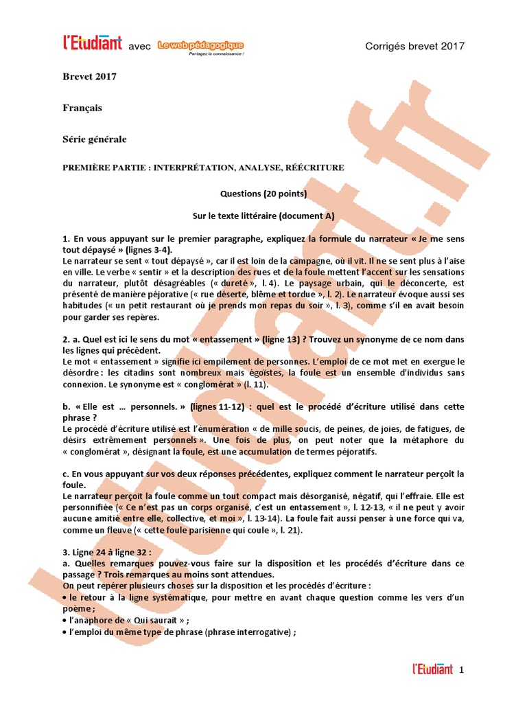 Bac français 2017 corrigé image