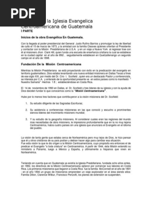Historia de La Iglesia Evangelica Centroamericana de Guatemala | PDF |  Guatemala | Misionero