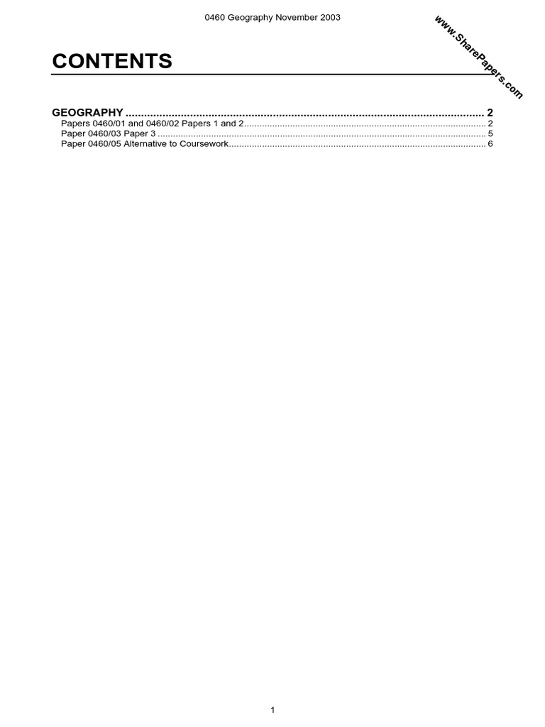 Paper 3: coursework geography grade 8