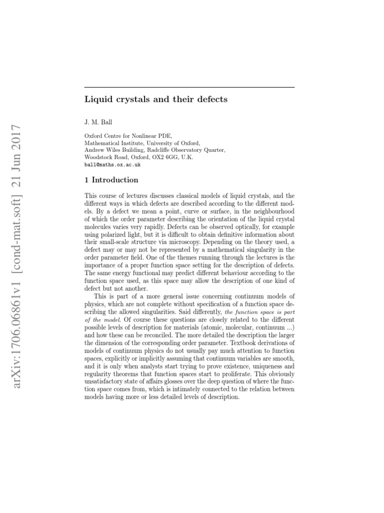 Liquid Crystal Defects Overview | PDF | Liquid Crystal | Teaching ...