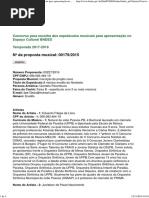 Concurso Para Escolha Dos Espetáculos Musicais Para Apresentação No Espaço Cultural BNDES BrbrTemporada 2017-2018 - BNDES