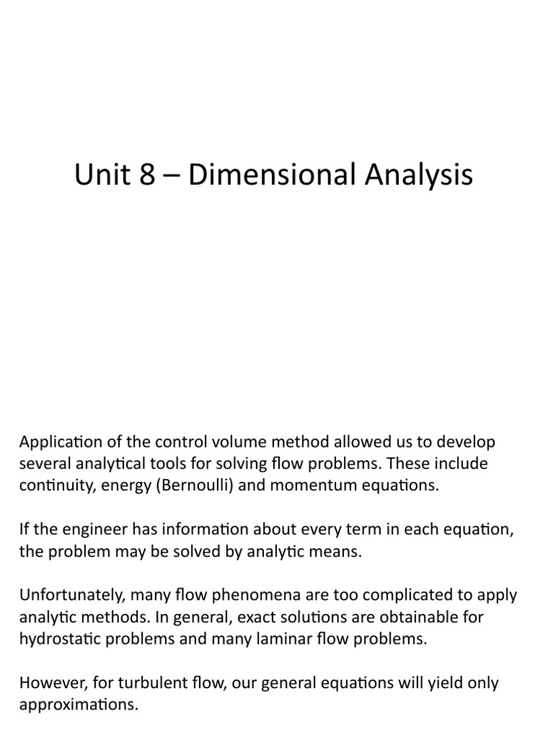 Unit 8 Dimensional Analysis | PDF | Fluid Dynamics | Fluid Mechanics