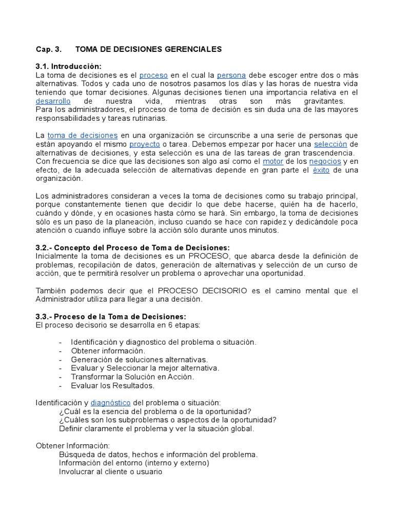 Cap 3 Toma de Decisiones Gerenciales | Descargar gratis PDF ...