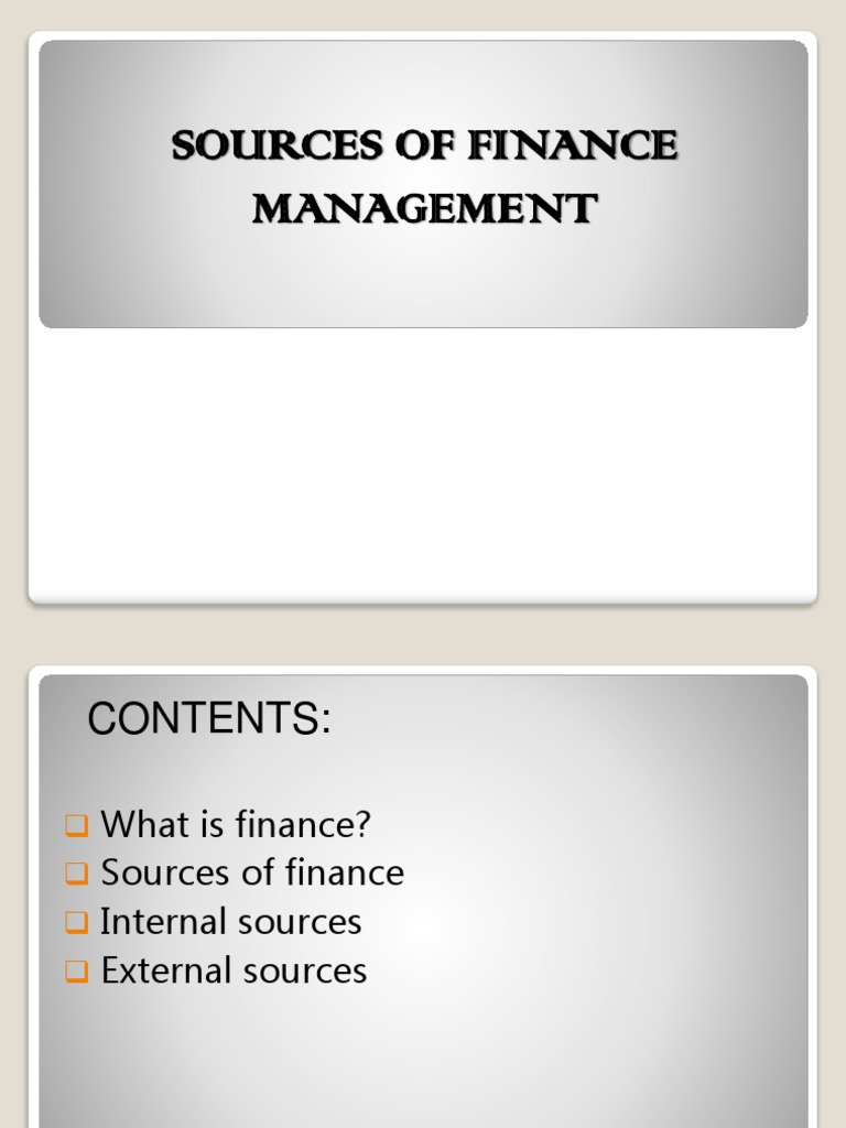 Sources of Finance | PDF | Factoring (Finance) | Overdraft