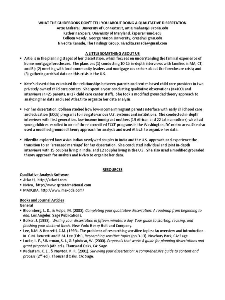 Dissertation data meeting you