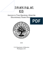 Grantmaking at ED: Answers To Your Questions About The Discretionary Grants Process