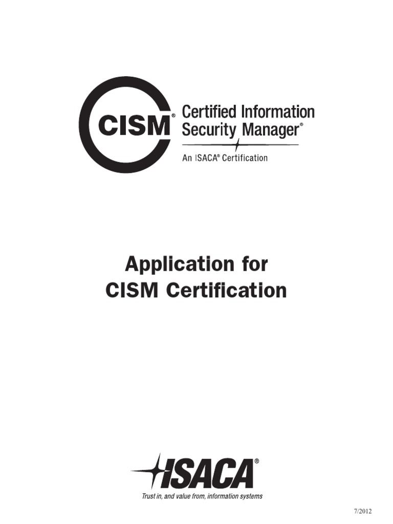 CISM Certification Application Guide | PDF | Information Security ...