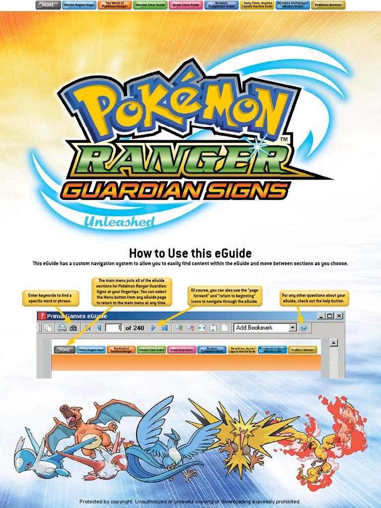 Pokemon Ranger Guardian Signs Official Game Guide - Unleashed | PDF ...