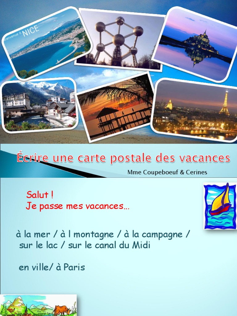 Vacances Ecrire Une Carte Postale Ppt