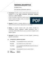 Memoria Descriptiva Saneamiento Legal de Predio Rural 