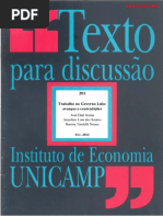 Trabalho No Governo Lula - Avanços e Contradições