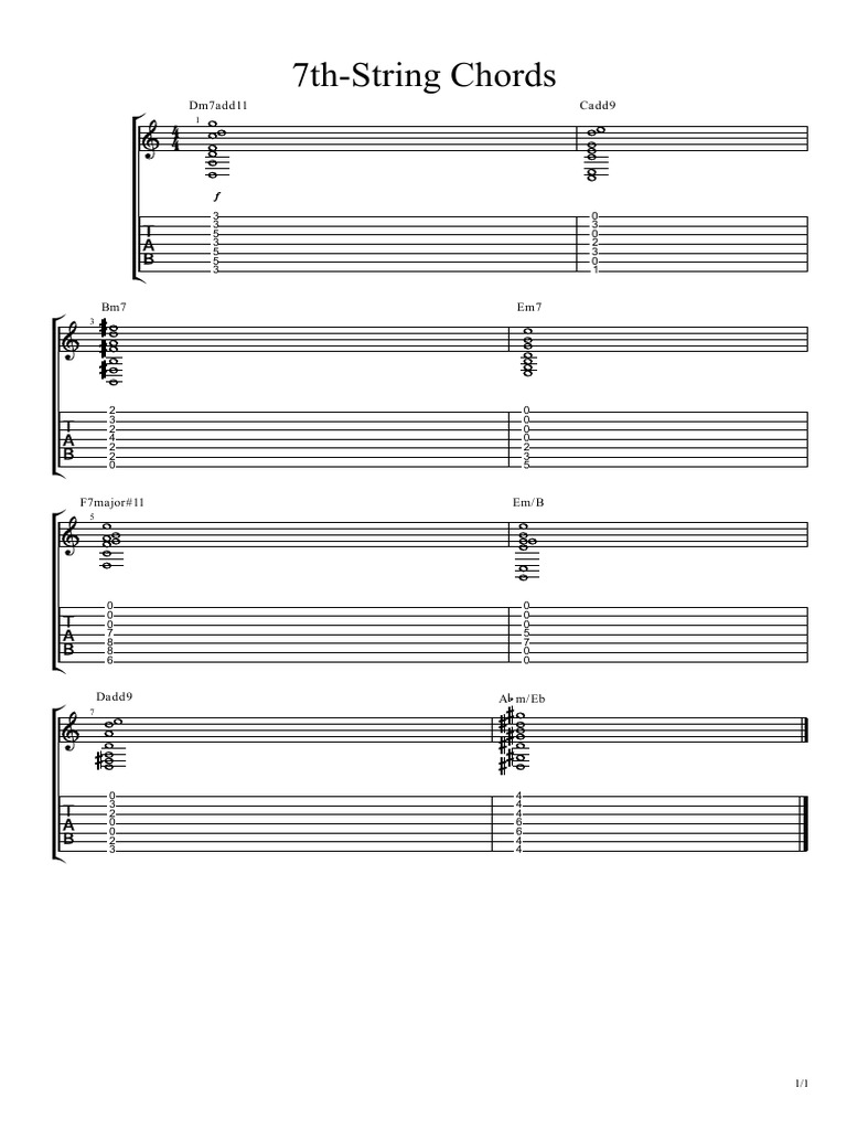 7 String Chords PDF | PDF | Sports & Recreation | History