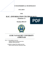 Bsc Information Technology Semester i to Vi