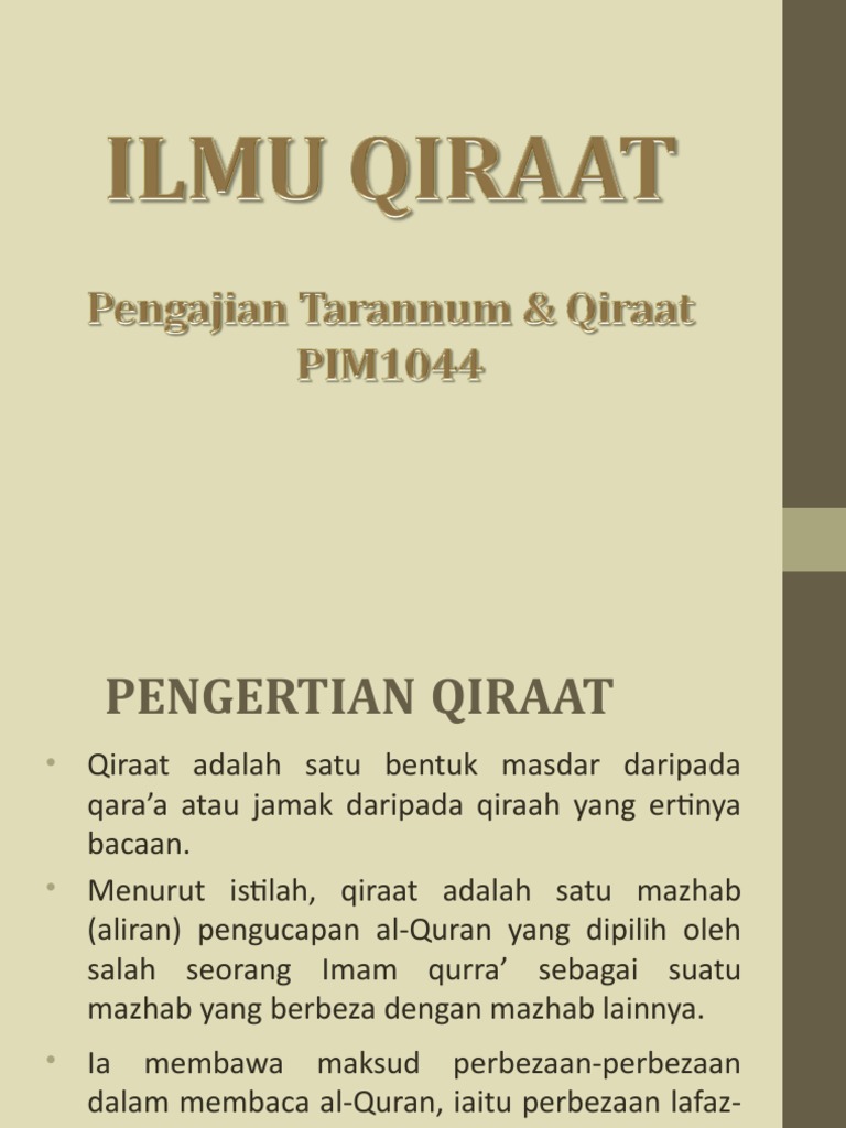Mabadi Ilmu Qiraat