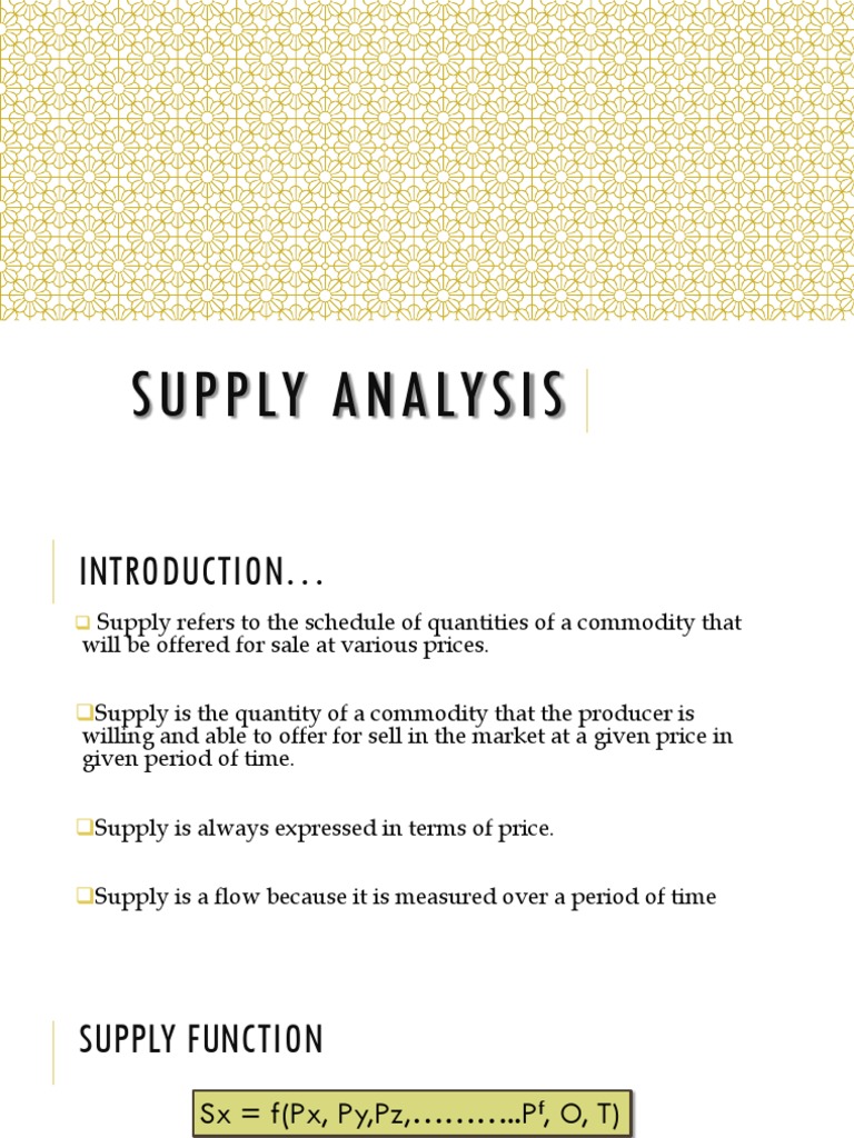 supply analysis in business plan example